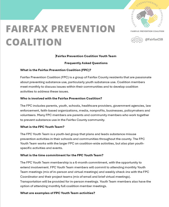 Youth Team FAQ Partner Packet