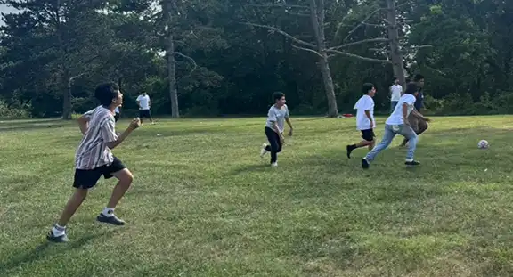 Coalition members enjoying some game time